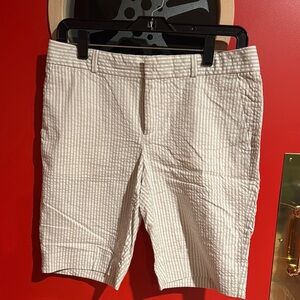 Women's Cream Seersucker Shorts
